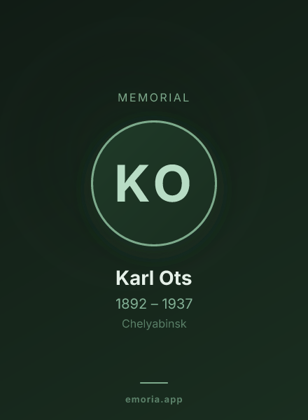 Memorial portrait of Karl Ots