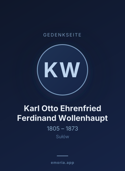 Gedenkportrait von Karl Otto Ehrenfried Ferdinand Wollenhaupt