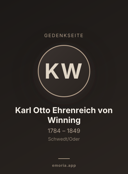 Gedenkportrait von Karl Otto Ehrenreich von Winning