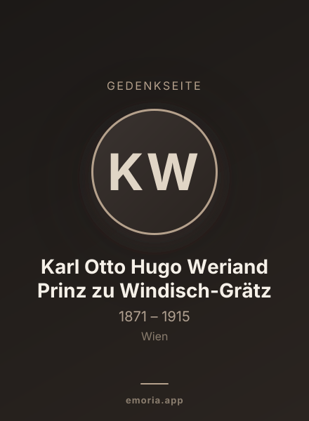 Gedenkportrait von Karl Otto Hugo Weriand Prinz zu Windisch-Grätz