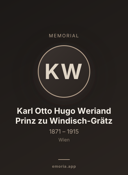 Memorial portrait of Karl Otto Hugo Weriand Prinz zu Windisch-Grätz