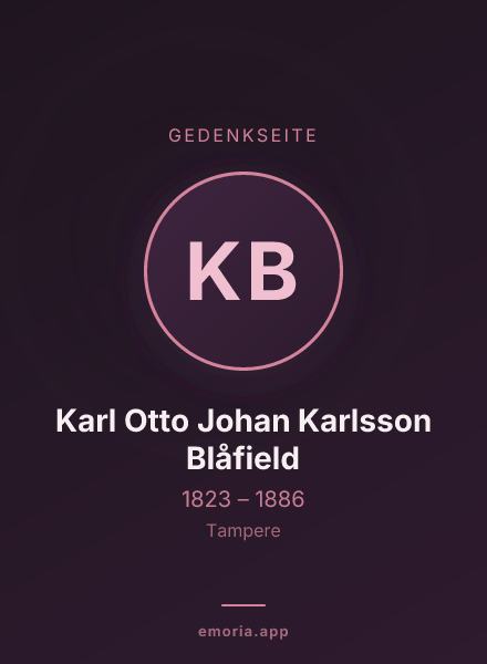 Gedenkportrait von Karl Otto Johan Karlsson Blåfield
