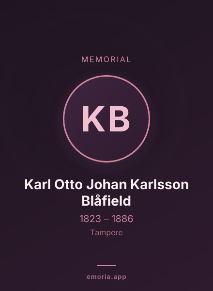 Memorial portrait of Karl Otto Johan Karlsson Blåfield