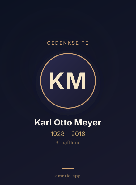 Gedenkportrait von Karl Otto Meyer