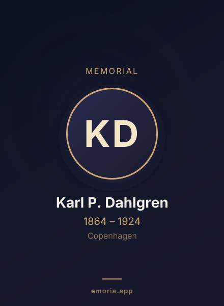 Memorial portrait of Karl P. Dahlgren