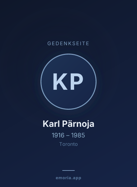 Gedenkportrait von Karl Pärnoja