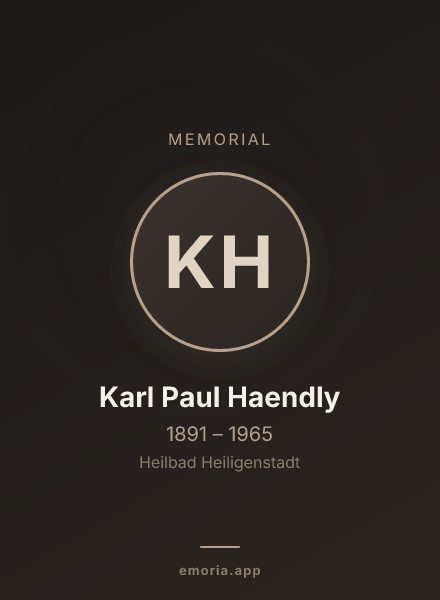 Memorial portrait of Karl Paul Haendly