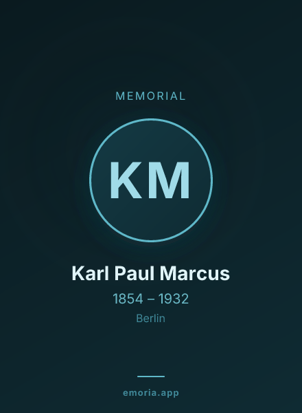 Memorial portrait of Karl Paul Marcus