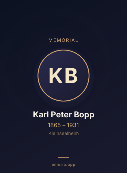 Memorial portrait of Karl Peter Bopp