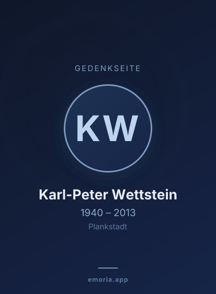 Gedenkportrait von Karl-Peter Wettstein