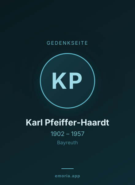 Gedenkportrait von Karl Pfeiffer-Haardt