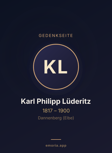 Gedenkportrait von Karl Philipp Lüderitz