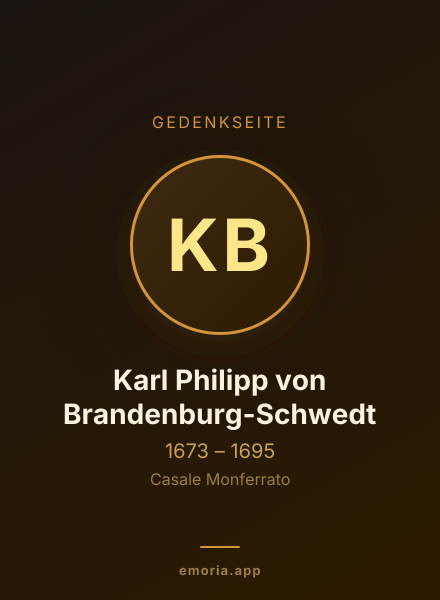 Gedenkportrait von Karl Philipp von Brandenburg-Schwedt