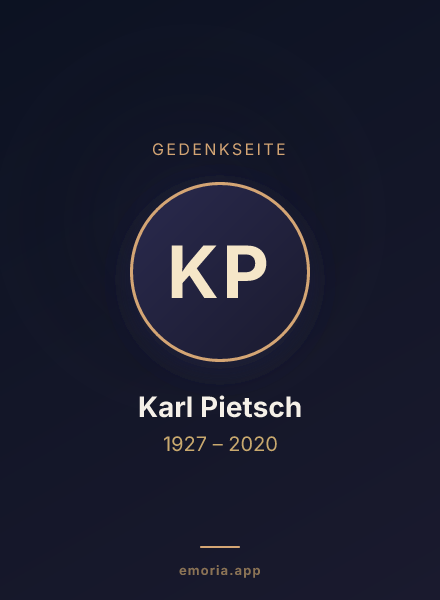 Gedenkportrait von Karl Pietsch