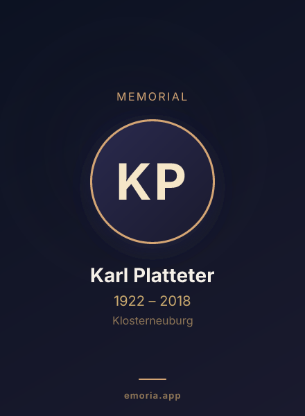 Memorial portrait of Karl Platteter