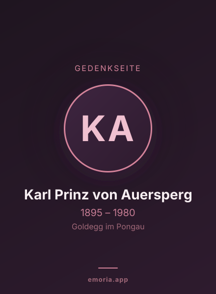 Gedenkportrait von Karl Prinz von Auersperg