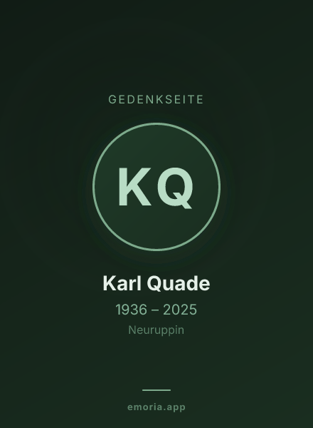 Gedenkportrait von Karl Quade