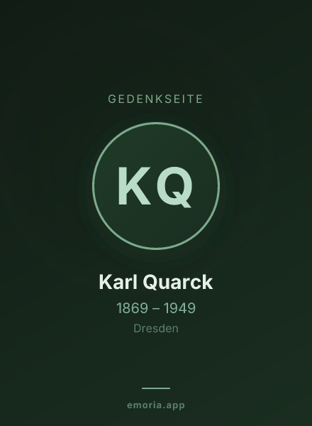 Gedenkportrait von Karl Quarck