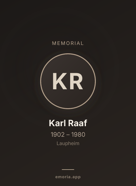 Memorial portrait of Karl Raaf
