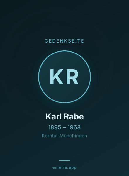 Gedenkportrait von Karl Rabe