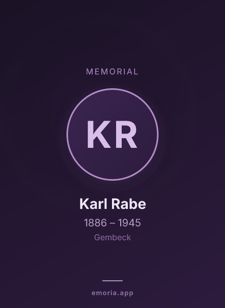 Memorial portrait of Karl Rabe