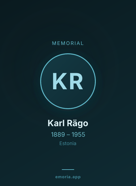 Memorial portrait of Karl Rägo