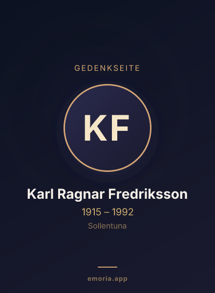 Gedenkportrait von Karl Ragnar Fredriksson
