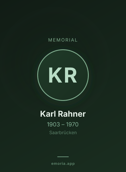 Memorial portrait of Karl Rahner