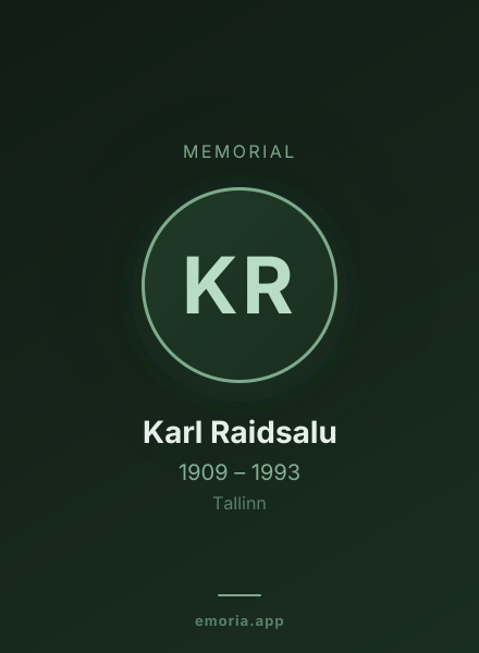Memorial portrait of Karl Raidsalu