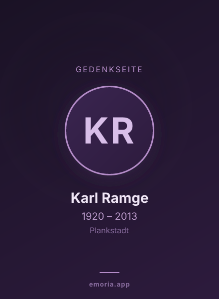 Gedenkportrait von Karl Ramge