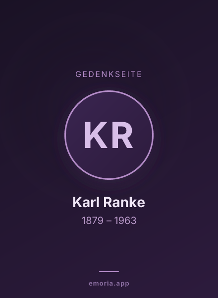 Gedenkportrait von Karl Ranke