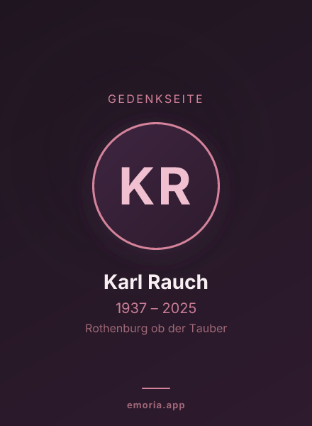 Gedenkportrait von Karl Rauch