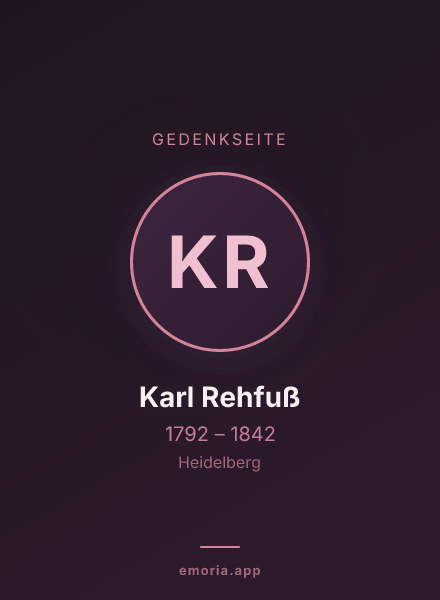 Gedenkportrait von Karl Rehfuß