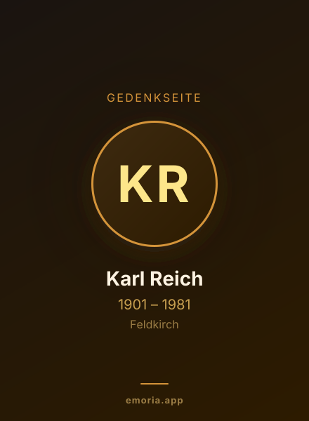 Gedenkportrait von Karl Reich