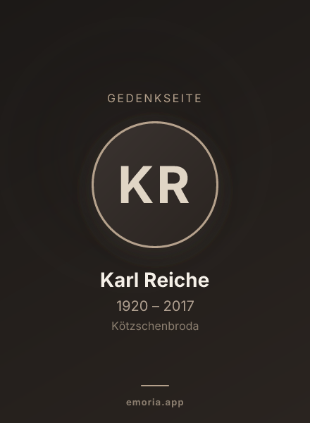 Gedenkportrait von Karl Reiche