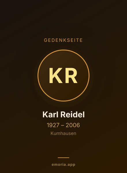 Gedenkportrait von Karl Reidel