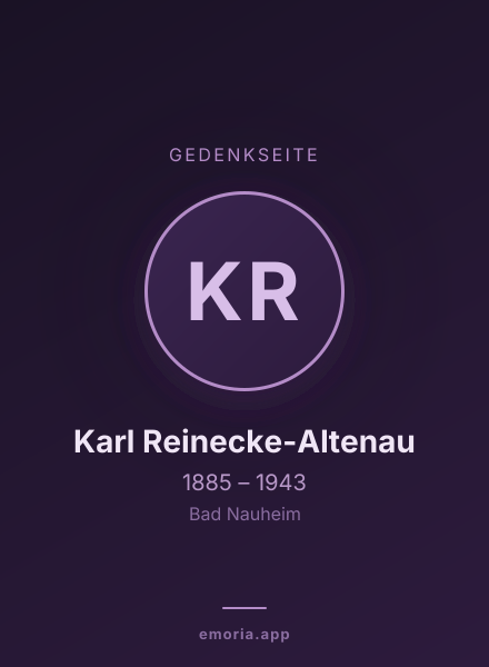 Gedenkportrait von Karl Reinecke-Altenau