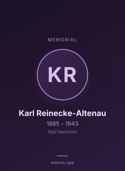 Memorial portrait of Karl Reinecke-Altenau