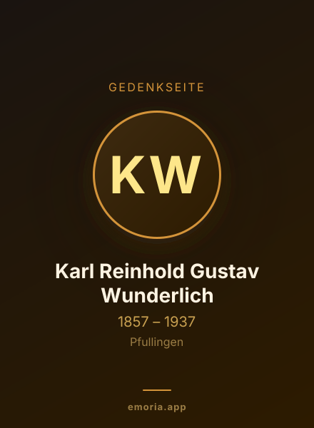 Gedenkportrait von Karl Reinhold Gustav Wunderlich