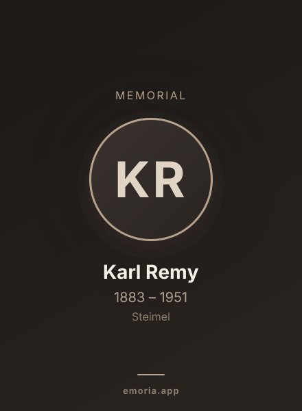 Memorial portrait of Karl Remy