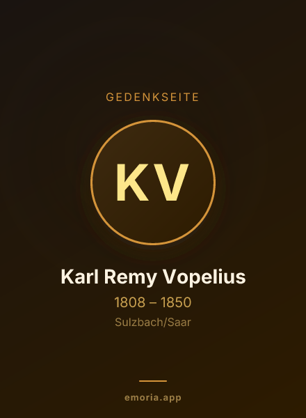 Gedenkportrait von Karl Remy Vopelius