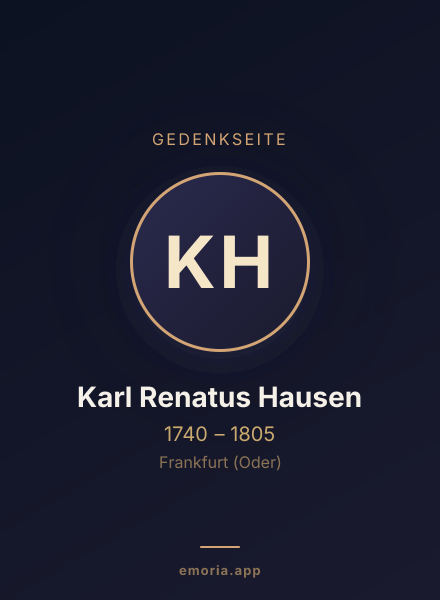 Gedenkportrait von Karl Renatus Hausen