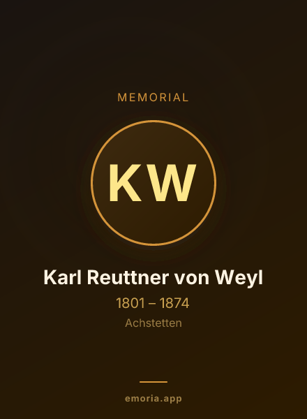 Memorial portrait of Karl Reuttner von Weyl