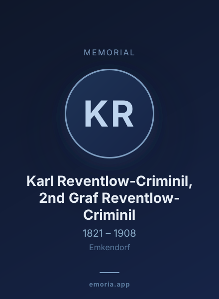 Memorial portrait of Karl Reventlow-Criminil, 2nd Graf Reventlow-Criminil