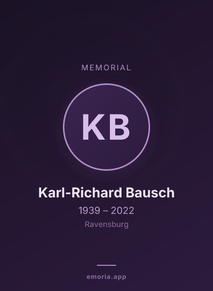 Memorial portrait of Karl-Richard Bausch