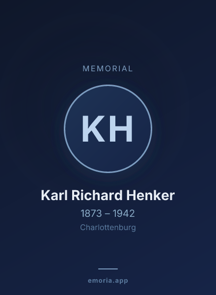 Memorial portrait of Karl Richard Henker