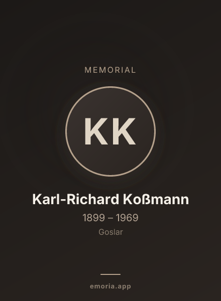 Memorial portrait of Karl-Richard Koßmann