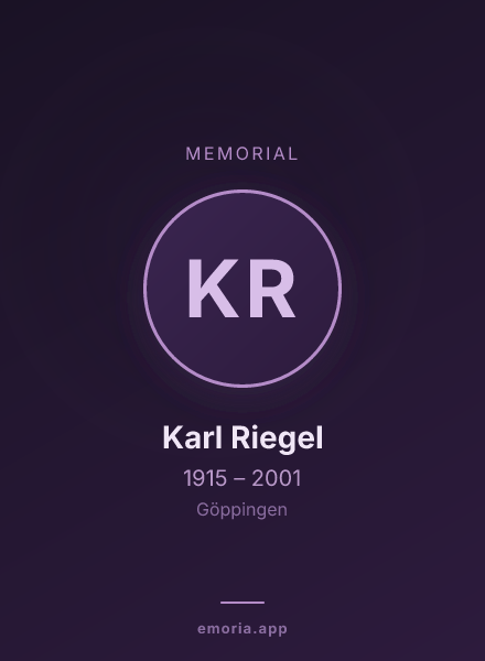 Memorial portrait of Karl Riegel