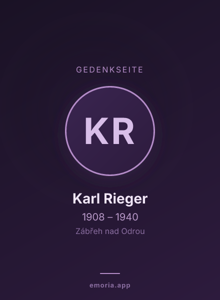 Gedenkportrait von Karl Rieger