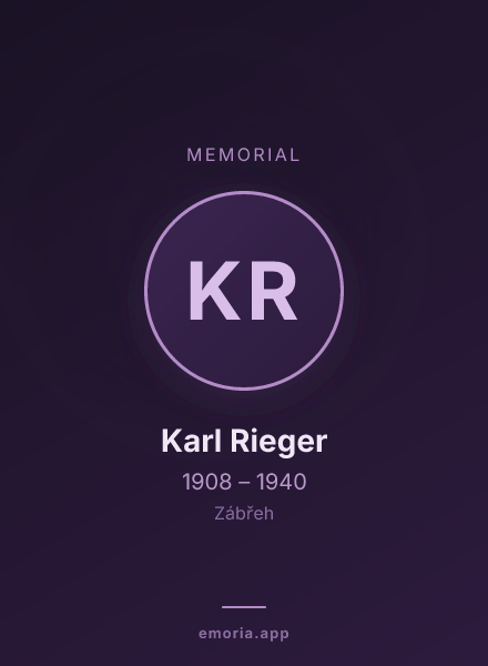Memorial portrait of Karl Rieger